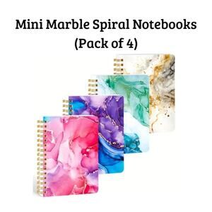Mini Marble Spiral Notebooks – Pack of 4 - Brand New
